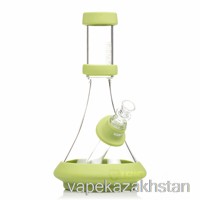 Vape Kazakhstan GRAV Deco Beaker in Silicone Clear + Avocado Green